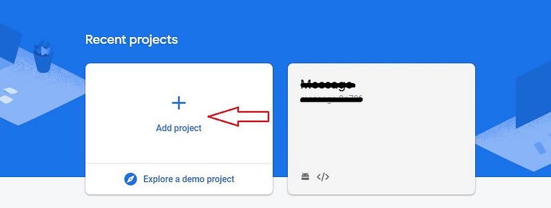 Create a new Firebase project from Firebase console