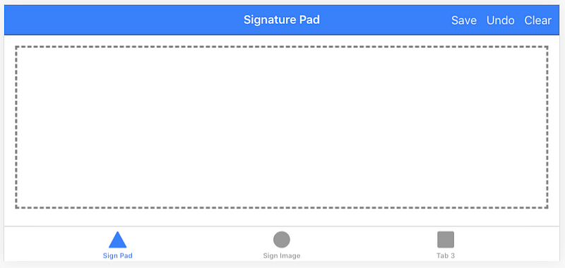 Basic UI to test Signature pad functionality in Ionic 5