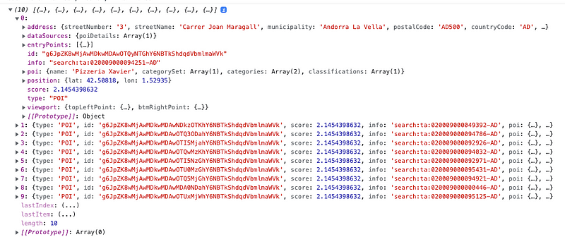 Fuzzy search API results from TomTom