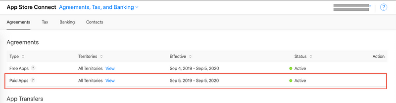 App Store Connect requires you to accept all agreements, and enter Tax and Banking info for In-App Purchases