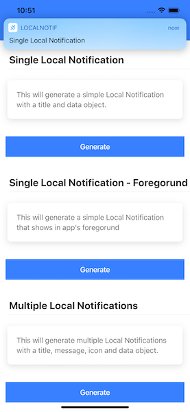 Foreground Local Notification in Ionic 5 app — iOS